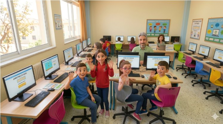 Μαθητές και μαθήτριες στην αίθουσα υπολογιστών
